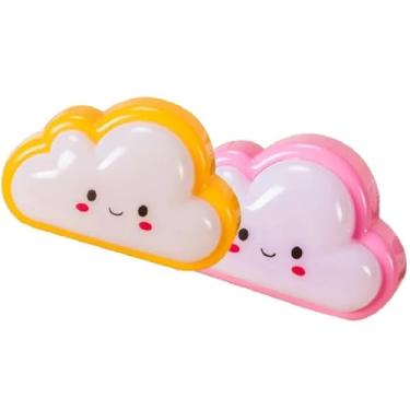 Imagem de KIT 2 Abajur Luminária Nuvem Tomada Infantil Luz Led