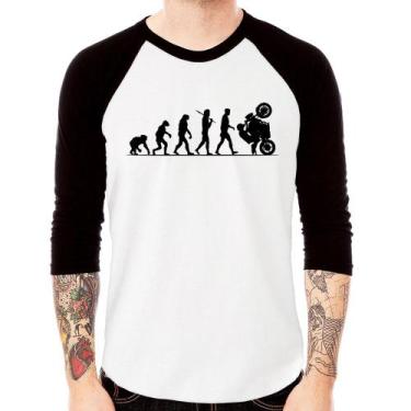 Imagem de Camiseta Raglan Evolução do Grau XJ6 Manga 3/4 - Foca na Moda, Branco,