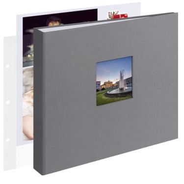 Imagem de 1DOT2 12x12 polegadas grande 3 anéis diy scrapbook álbum de fotos diário com 30 mangas de plástico 60 páginas e capa de tecido para viagens de bebê, aniversário de casamento, aventura infant