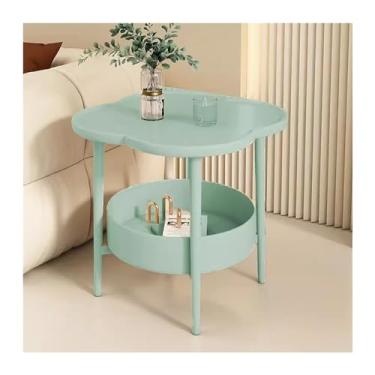 Imagem de LICONG-2020 CUabinet lateral estilo creme mesa lateral sala de estar casa pequena unidade rack de armazenamento quarto criativo flor mesa de cabeceira armário de canto (A)