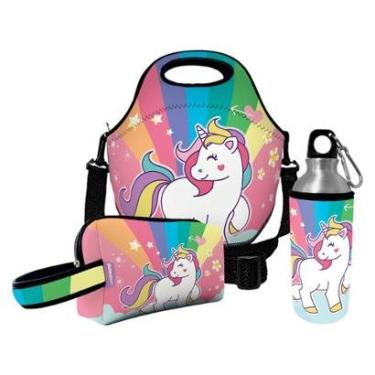 Imagem de Kit Escolar Infantil Lancheira Térmica + Necessaire Plus + Squeeze de Alumínio – ISOPRENE – Un-Unissex