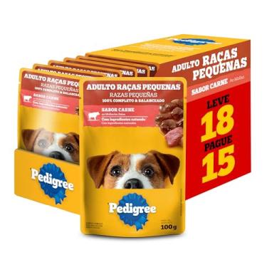Imagem de Pack Ração Úmida Pedigree Sachê Carne ao Molho para Cães Adultos de Raças Pequenas - Le...
