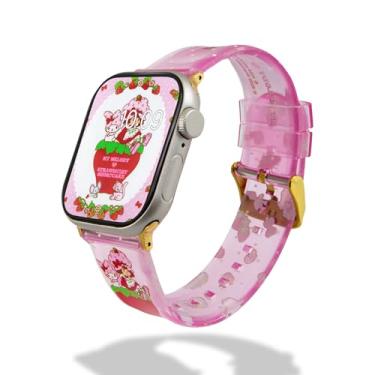 Imagem de Pulseira de relógio de plástico gel Sonix x Sanrio, compatível com Apple Watch de 41/40/38 mm, My Melody x Moranguinho
