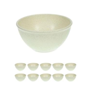 Imagem de 10UN TIGELA 300ml BOWL CUMBUCA VASILHA SOPA CALDO BEGE - Evo