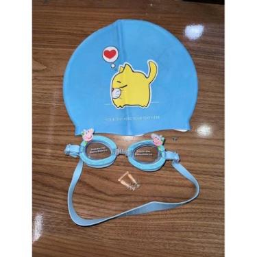 Imagem de Kit Infantil De Natação Com Touca e Óculos Para Criança Menino ou Meni