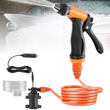 Imagem de Mini Lava Jato Alta Pressão Portátil 12v, Lavadora de Pressão Portátil, Kit de Bomba Elétrica de Alta Pressão, Mangueiras para Carro Feito de ABS e Metal Adequado, Carro Portátil Car Wash