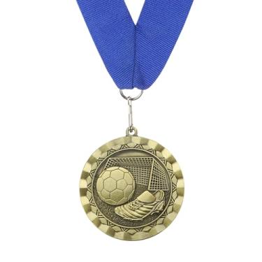 Imagem de PATIKIL Medalha de Prêmio, Troféu de Prêmio de Futebol de 7,6 cm com fita de pescoço Prêmio de lembrancinha de festa de futebol para eventos esportivos, bronze vermelho