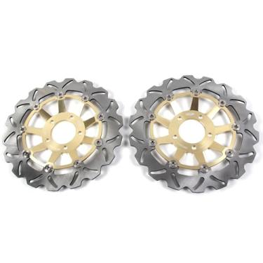 Imagem de 1 par de discos de freio dianteiros flutuantes compatíveis com Hyosung GT250 2004-2012, GT250R 2007-2014 Comet 2003-2005, GT650 2009-2011 GT650R Sport 04-12, GT650S 05-12 , Acessórios de Motocicleta