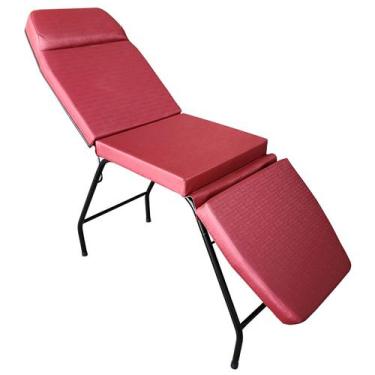 Imagem de Maca 3 Posições Reclinável Estética Massagem Tattoo For-ty, Bordô Fact