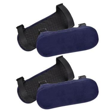 Imagem de PATIKIL Almofadas de braço para cadeira de escritório, 4 pares, capas de braço para cadeira de escritório, almofadas macias de espuma de memória, algodão, lavável, para mesa, computador, jogos,