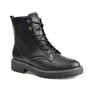 Imagem de Coturno Vizzano Napa Tratorado Salto Bloco Baixo Feminino Preto, Preto