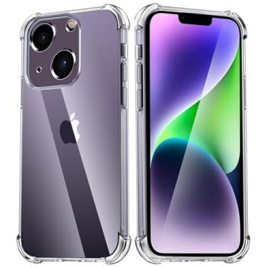 Imagem de USTIYA Capa para iPhone 14 Plus 6.7" Capa de Uso Resistente, Bumper de Absorção de Choques em TPU Transparente, Protector da Câmera, com Espessamento nas Quatro Pontas da Carcasa.