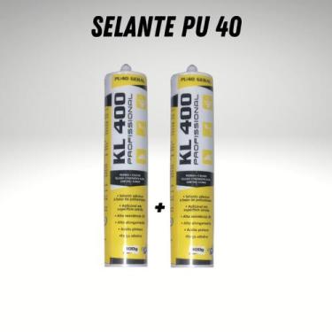 Imagem de Kit 2 Selantes Cola Pu 40 Preto Vidro Automotivo Farol Parabrisa 400g 