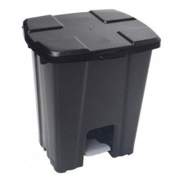 Imagem de Kit Com 13 Lixeira Plástica 30 Litros Com Pedal - JSN, Branco