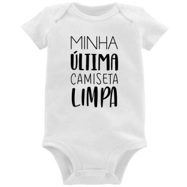 Imagem de Body Bebê Minha última camiseta limpa - Foca na Moda, Branco, P