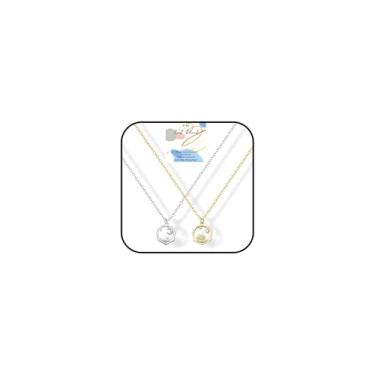 Imagem de Colar combinando sol e lua para mulheres casal strass BFF colar para casal amizade conjunto de colares vintage ouro prata sol e lua colar para dia dos namorados joias melhores amigas, Small, Liga de