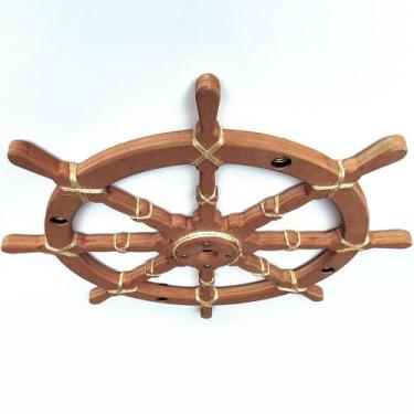 Imagem de Lustre Luminária Pendente 85cm Leme De Navio Rústico 5B - ECO.START