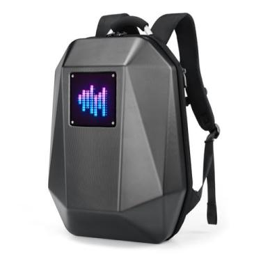 Imagem de Mochila LED Com Tela Colorida, Ciclismo de Grande Capacidade Com Porta USB para Motocicleta Ao Ar Livre Preto Fosco