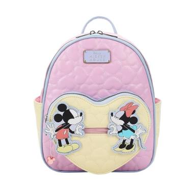 Imagem de Disney Mickey Mouse e Minnie Mouse 26.7 cm adulto mini mochila com personagens móveis, Mickey e Minnie Rosa, osfa