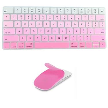 Imagem de Pacote JIFF 2 em 1 – Capas protetoras de silicone macias para Apple Magic Keyboard (MLA22LL/A) com layout dos EUA e MAC Apple Magic Mouse, rosa