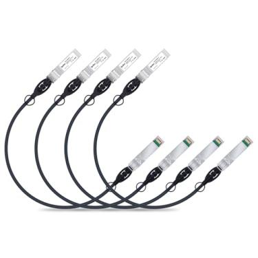 Imagem de ipolex Cabo Twinax SFP+ de 10 G, cabo passivo de cobre de conexão direta (DAC), 0,25 m (0,82 pés), para Cisco SFP-H10GB-CU0.25M, Meraki, Ubiquiti UC-DAC-SFP+, Mikrotik, Intel, Netgear, TP-Link e mais,