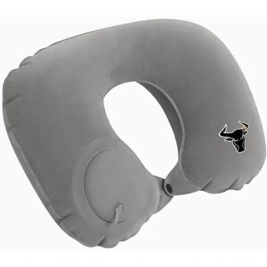 Imagem de Travesseiro Almofada De Pescoço Inflável E Portátil - Cinza