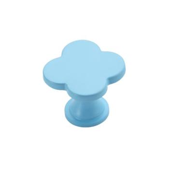 Imagem de Puxador de cerâmica com flor dourada, moderno, simples, para armário, porta de armário, puxador clássico, antigo, ferragens, flor azul