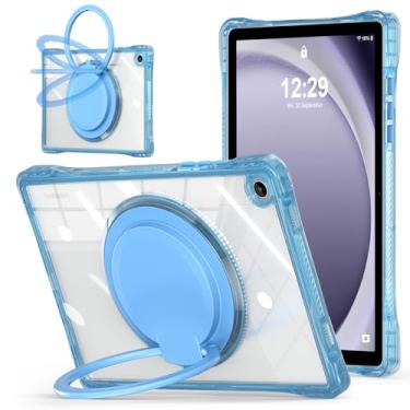 Imagem de MEEgoodo Capa para Samsung Galaxy Tab A9 Plus 27.9 cm 2023 (compatível com o modelo SM-X210/X216/X218), capas para tablet A9+ com TPU macio, capa traseira de acrílico transparente e suporte giratório