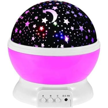 Imagem de Luminária Abajur Projetor Estrela 360º Projeção de Galáxia e Céu Estrelado para Decoração e Ambiente Relaxante (Rosa)