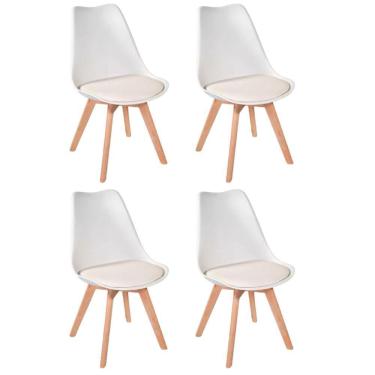 Imagem de Conjunto 4 Cadeiras Eames Leda Estofada Movescan Branco
