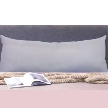 Imagem de Almofada Decorativa Para Cama Cabeceira Casal Encosto de Dormir Leitura Travesseiro 60X140 Decoração Cinza