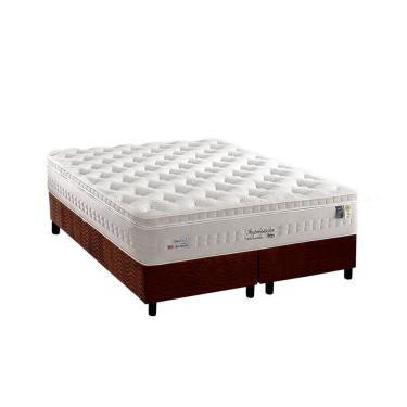Imagem de Cama Box Queen: Colchão Molas Ensacadas Anjos MasterPocket Impressione + Base crc Suede...