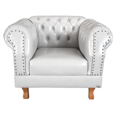 Imagem de Poltrona Chesterfield Capitonê Duque Corano Branco Decoração, Recepção, Salas de Tv e Estar