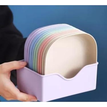 Imagem de Conjunto de 10 Pratos Plásticos Coloridos, Reutilizáveis, para Pets, Sobremesas, Festas, Crianças