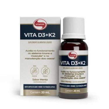 Imagem de VITA D3 + K2 SABOR MENTA - 20ml - VITAFOR