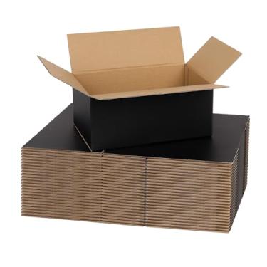 Imagem de OUGEBOX Caixas De Remessa Pretas 9X6X4 Para Pequenas Empresas, Pacote Com 30 Papelão Ondulado