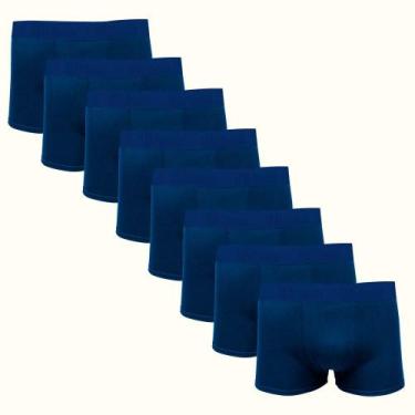 Imagem de Kit 8 Cuecas Masculinas Boxer Cotton Basic Wilson Azul, M