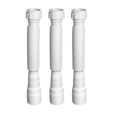 Imagem de Combo 3 Sifão Sanfonado Cozinha Pia Banheiro Tanque Flexível - BM ATAC