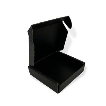 Imagem de JIKEER2 Caixas de Remessa Pequenas de 4X4X1", Caixas de Papelão Ondulado Pretas, Embalagens de Armazenamento, Pacote com 25 Unidades