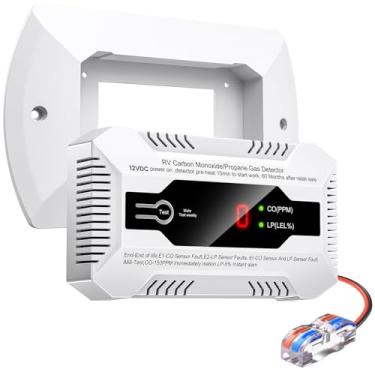 Imagem de NULETO Detector De Monóxido De Carbono E Gás Propano Nuleto Rv, Alarme Duplo De Gás Co/Lp 2 Em 1 Com Luz Indicadora De Led Separada, Dc 12 V Com Suporte Para Trailer De Viagem, Ônibus, Caminhonete,