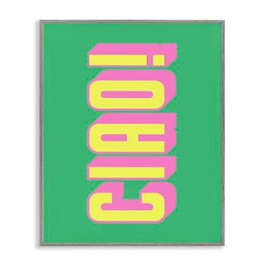 Imagem de Stupell Industries Ciao Bold Lettering Gray Framed Giclee Art, design by House of Lulu, 16 x 20