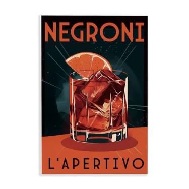Imagem de Stupell Industries Arte vintage de placa de parede Negroni Drink de meados do século, design por Andreas Magnusson, 25 x 38 cm