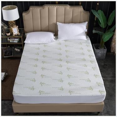 Imagem de BolBom Queen Protetor de colchão 100% impermeável, capa macia e respirável, protetores de colchão refrescantes com bolso profundo de 43 cm, bem ajustado: 137 cm x 193 cm x 35 cm proteção de colchão