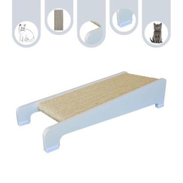 Imagem de Arranhador Para Gato MDF Inclinado Sisal - Branco - Maderacco