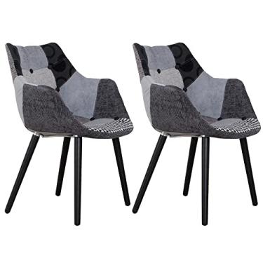 Imagem de Loft7, Kit - 2 x poltronas estofadas Eleven - Patchwork cinza