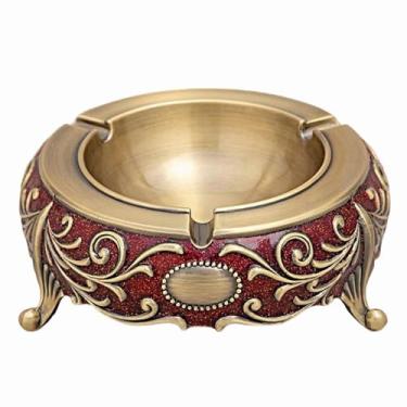 Imagem de Cinzeiro para mulheres fumadoras cinzeiros redondos retro secretária antiga clássica da criatividade metal para escritório em casa ornamentos (D)