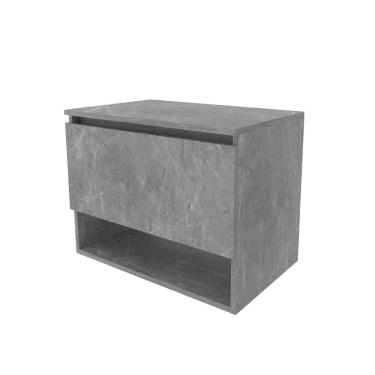 Imagem de Balcão Gabinete Suspenso para Banheiro 60cm com 1 Porta e Nicho BN3606 Mármore Lunar SEM CUBA