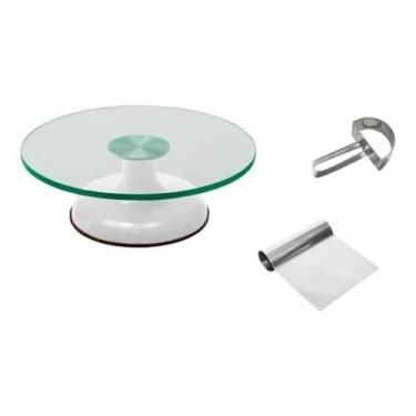 Imagem de Bailarina Giratória Vidro P/ Decorar Bolos + Espátulas Inox - Chicky F