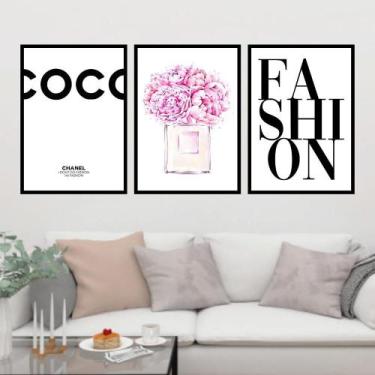 Imagem de Kit 3 Quadros Decorativos Perfume Fashion 45X34Cm - Quadros On-Line