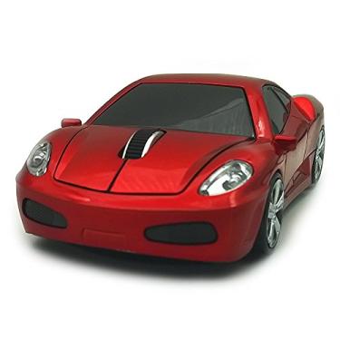 Imagem de Mouse para carro sem fio, mouse óptico para jogos TDRTECH 2,4 GHz, mouse sem fio para carro esportivo, DPI 1600, 3D - vermelho